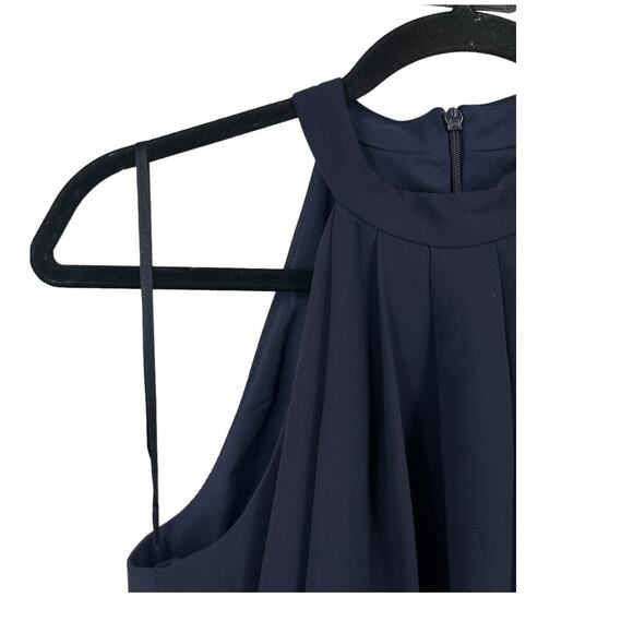 Eliza J Dress Tiered Popover navy size 2 - Picture 3 of 6